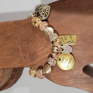 Gold Plated Charm Bracelet NWT